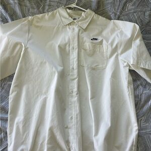 Nike White Casual Button Down Shirt